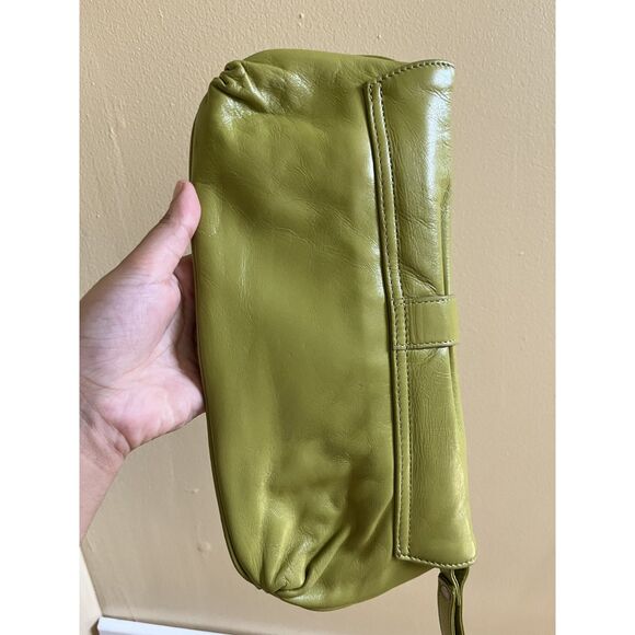 Vintage Express Bright Green Genuine Leather Clutch Wristlet - Picture 3 of 7